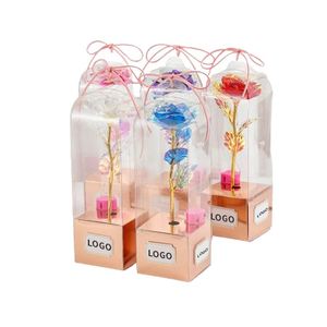 Regalo Personalizado para el Día de San Valentín, Rosa Roja Seca en Plástico, Regalo para Mujer con Caja - Product Image 1