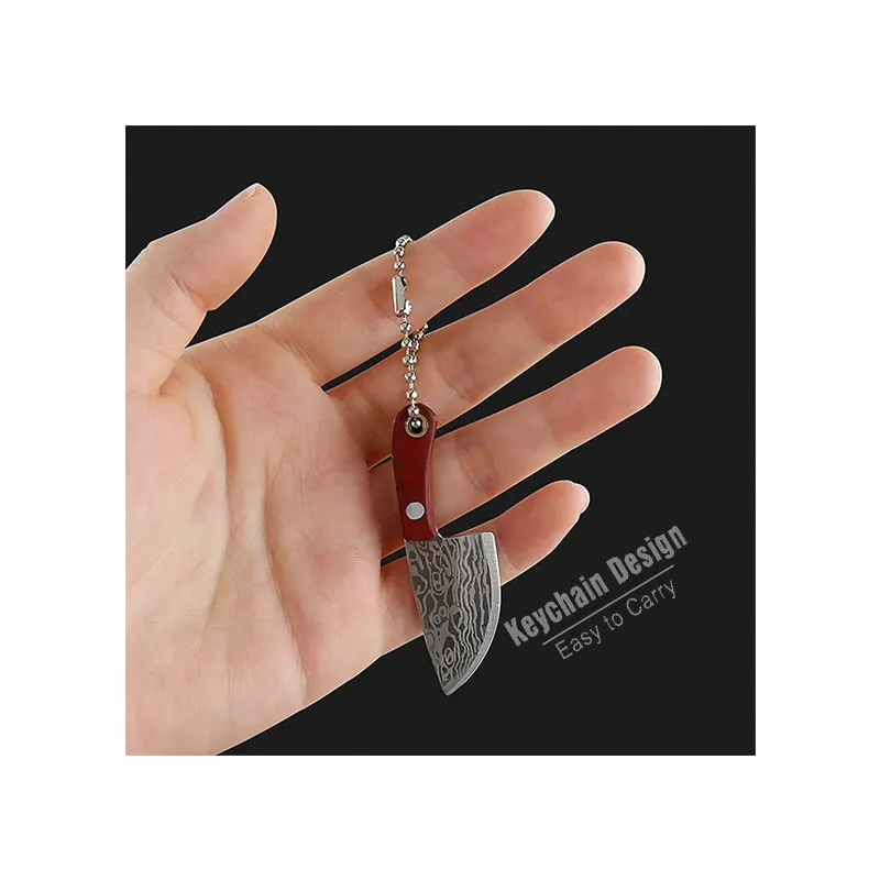 Wholesale keyring mini pocke knife keychain Non Folding Damascus Mini EDC Knife