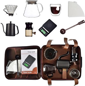 Ngoài Trời Cà Phê Bộ Quà Tặng Công Cụ Cổ Ngỗng Nhỏ Giọt Ấm Đun Nước Kỹ Thuật Số Quy Mô Cà Phê Làm Của Nhãn Hiệu Máy Xay Lọc Cho Du Lịch Bộ Cà Phê - Product Image 2