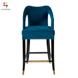 <span class=keywords><strong>Tabouret</strong></span> de chaise de <span class=keywords><strong>Bar</strong></span> en velours rembourré de bonne qualité, Style élégant sur mesure - Product Image 1