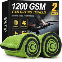 Serviette de lavage de voiture douce en microfibre 400 g/m², personnalisable, en gros, pour le nettoyage et l'essorage des voitures, lot multi-pièces
