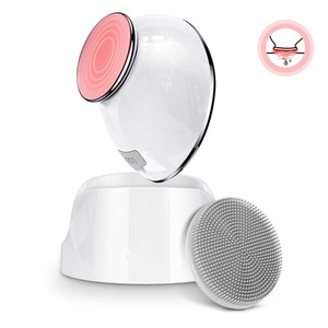 Facial Cleansing Brush 2 in 1 <b>Sonic</b> Silicon Facial Cleansing Brush Heated Massager - Product Image 1
