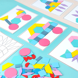Hoogwaardige houten creatieve puzzels (180 st.) voor kinderen, educatief speelgoed voor kinderen, bevordert geometrisch denken - Product Image 2