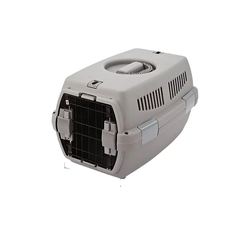 Transportador de viagem para animais de estimação, canil respirável de plástico para cães e gatos