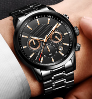 Montres de sport en acier lumineuses, avec affichage 24 heures et calendrier, de conception et fabrication en usine, similaire aux chronomètres, pour marque privée