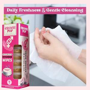 Lingettes intimes biodégradables Hand Pop, hydratant naturel, lingettes hygiéniques intimes en papier, emballées individuellement - Product Image 4