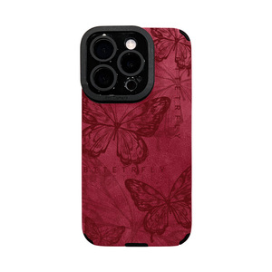 Funda de Teléfono Estilo Chino con Diseño de Mariposa, Cadena y Textura de Gamuza, Antigolpes, para Teléfonos de Lujo, Venta al Por Mayor de Fábrica - Product Image 5
