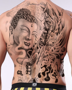 Grand accoudoir temporaire de tatouage des hommes arrière Dragon Photos caractéristique temporaire - Product Image 1