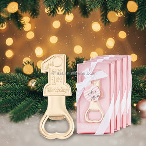 Faveurs de fête prénatale : Décapsuleur en alliage de zinc doré, 1 design, personnalisable avec logo, pour <span class=keywords><strong>anniversaire</strong></span>, premier <span class=keywords><strong>anniversaire</strong></span>, souvenir pour bébé fille - Product Image 2