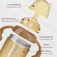 Ensemble de biberons pour bébé en silicone sans BPA, fabrication OEM, capacité de 150 ml, avec motif imprimé, pour 0-12 mois