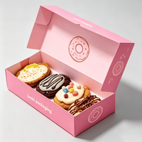 Emballage cadeau de pâtisserie haut de gamme avec logo personnalisé, carton ondulé écologique, boîte en papier pour beignets et biscuits