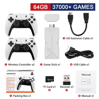 Console de jeu rétro 4K HD TV Emulateurs classiques Bâton de jeu vidéo avec deux contrôleurs sans fil 2.4G, jeux intégrés