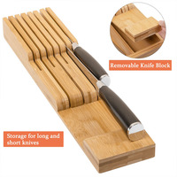 Organisateur de tiroir à couverts extensible en bois, cinq couleurs, réglable, pour rangement séparé en cuisine