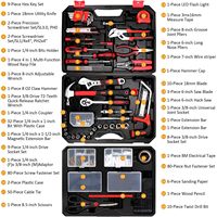 KingTool Juego de Llaves de Tubo de Acero al Carbono de 325 Piezas, de 1/4 de Pulgada, con Caja de Herramientas y Cajón de Almacenamiento para Reparaciones del Hogar y Automóviles