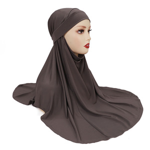 Style ethnique <span class=keywords><strong>Double</strong></span> Couche Forme Ronde Undercap Musulman Instantané Hijab Dames Couvre-chef avec Base Masquée Cap <span class=keywords><strong>Gaze</strong></span> <span class=keywords><strong>Double</strong></span> Usage - Product Image 3