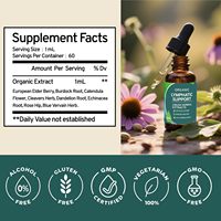 Gouttes de drainage lymphatique, compléments alimentaires à base de plantes, soutien immunitaire, liquide oral naturel, qualité alimentaire pour adultes, 60 ml, formule prête à l'emploi, 24 mois