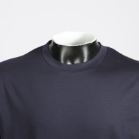 En stock – Vente en gros – T-shirt homme en coton mercerisé avec logo personnalisé OEM – Manches courtes, col rond, qualité supérieure, toucher soyeux, basique