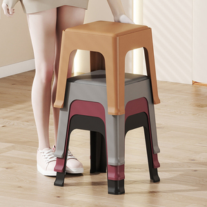 Modern Minimalist Plastic <strong>Stool</strong> with Soft Padded Seat Stackable Design Space-Saving for Home <strong>Office</strong> - Product Image 4