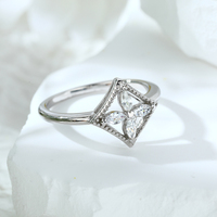 Bijoux en argent classique S925 pour femmes mode goutte d'eau Zircon avec placage au rhodium pour cadeau Joyas De Plata 925