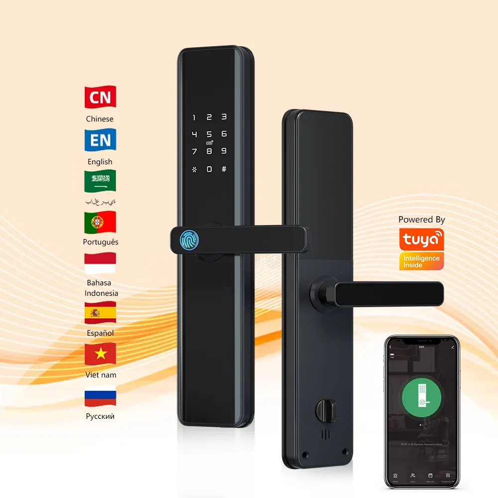 Impermeabile TTlock WiFi App Smart Door Lock serratura biometrica maniglia della porta dell'impronta digitale serratura senza chiave con app Tuya