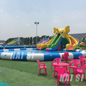 Tùy chỉnh sân chơi ngoài trời hồ bơi <span class=keywords><strong>Inflatable</strong></span> voi trượt nước với hồ bơi thương mại cho trẻ em - Product Image 2