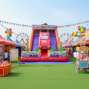 Toboggan aquatique gonflable commercial populaire à double voie, toboggan aquatique de course automobile <span class=keywords><strong>avec</strong></span> <span class=keywords><strong>piscine</strong></span> pour la <span class=keywords><strong>location</strong></span> de fêtes - Product Image 1