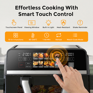 Friteuse à air double panier 3L+7L, écran tactile numérique, antiadhésive, sans huile, avec affichage LCD, appareil de comptoir pour la maison et l'hôtel - Product Image 2