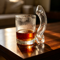 Gobelet en verre personnalisé avec poignée unique, tasse à eau transparente, verrerie originale, verre à jus, bière, café, boisson