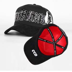 Gorras Deportivas Unisex Bordadas de 5 Paneles con Diseño Personalizado de Diamantes de Imitación Estilo Urbano y Visera de Gamuza al por Mayor - Product Image 1