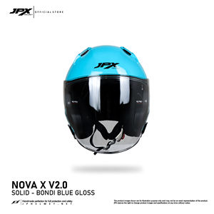 El casco abierto JPX Nova X V2 en azul oscuro brillante es perfecto para una conducción elegante y segura en cualquier condición. - Product Image 3