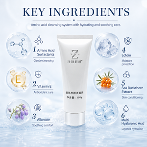 Detergente Viso <span class=keywords><strong>Schiumogeno</strong></span> Delicato agli Aminoacidi Private Label, Idratante e <span class=keywords><strong>Struccante</strong></span> con Controllo Olio - Product Image 3