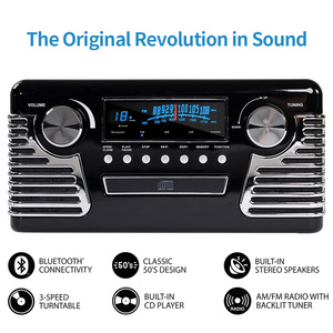 Système audio professionnel pour la maison, radio AM/FM, gramophone rétro, tourne-disque vinyle, phonographe, enregistreur - Product Image 3