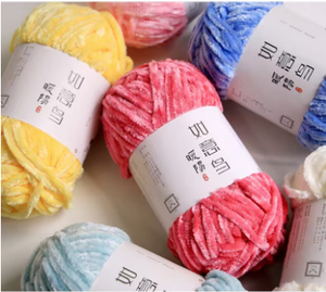 3.5oz benang Chenille daur ulang anti-statis dicelup untuk selimut bayi lembut Matte beludru rajutan besar 5 # benang untuk selimut Crochet - Product Image 5