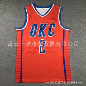 เสื้อบาสเก็ตบอลทันเดอร์ # 2 # 7 # เสื้อผ้ากีฬาผู้ชายผ้าฝ้าย 8 แบบ ไซส์ S M L XL XXL ขายส่ง - Product Image 3