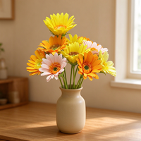 Bunga Gerbera Daisy Pelangi Ceria M1038, Bunga Kertas Buatan Tangan Warna-warni untuk Vas, Buket, Hiasan Tengah Meja, Dekorasi Rumah dan Kantor