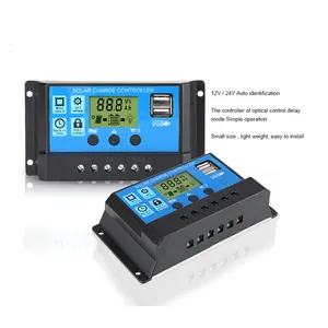 Controlador de carga solar manual PWM, venta al por mayor de fábrica, 12V /24V/48v, 10A/20A/30A