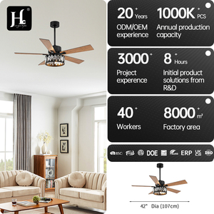 Factory wholesale decorative 52-inch LED DC <b>ceiling</b> fan, 3 wooden blades, <b>ceiling</b> fan with <b>light</b>, designer <b>ceiling</b> fan wholesale - Product Image 4