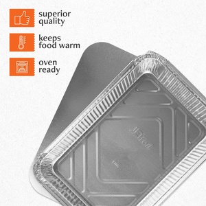 Barquette alimentaire rectangulaire en aluminium de 1000 ml avec couvercle en PP de qualité alimentaire, pour pain, barbecue, jetable, écologique, pour usage domestique - Product Image 4