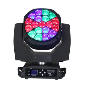 전문 꿀벌 눈 K10 LED 19x15w led 이동 헤드 워시 라이트 DJ