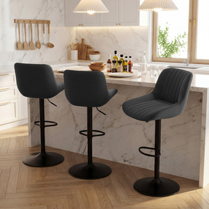 Modern <b>Adjustable</b> <b>Bar</b> <b>Stool</b> Faux Leather Metal Base Swivel Counter Height Chair for Home <b>Bar</b> Commercial Use - Product Image 1