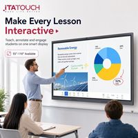 Интерактивная панель ITA 75 дюймов LCD с ИК-дисплеем, бесплатные образовательные инструменты, камера 13/48 МП с функциями ИИ, дисплей 4K