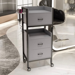 Moderno Set de Silla de Barbero Dorada, Muebles de Salón, Carrito de Madera para Peluquería, Carrito de Herramientas de Belleza a la Moda - Product Image 6