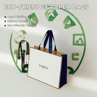 Sacs en papier écologiques personnalisés Royal Road, recyclables, avec logo en ruban sérigraphié, style Noël