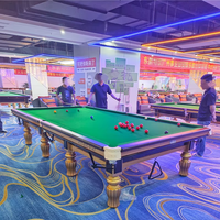 Table de billard 2-en-1 en acier et marbre de 12 pieds avec poches en caoutchouc, plateau en ardoise couleur personnalisable et ensemble d'accessoires gratuit, modèle M7