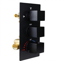 Robinet de douche à 3 voies en laiton HOMEDEC |   Kit de garniture de remplacement pour mitigeur de douche thermostatique à 3 poignées, modèle robuste, Chine
