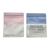 Pochette avec logo personnalisé imprimé emballage cosmétique masque pour les yeux sac en plastique trois sacs latéraux en mylar avec fermeture éclair