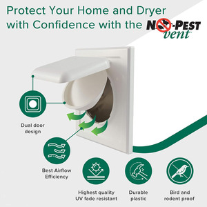 Grille d'aération en plastique durable à double porte de 4 pouces pour sèche-linge, salle de bain, résistante, 2,0 mm, anti-insectes, avec serrure à bouton, installation facile - Product Image 2
