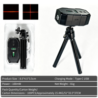 Niveau laser rouge |   Projecteur laser croisé rechargeable USB-C avec projection horizontale et verticale et base universelle réglable