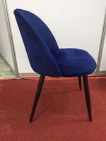 Chaise en velours de mobilier moderne chaise longue rembourrée en velours en tissu bleu marine doux pour salon
