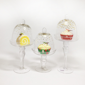 Custom Small Mini Decorative Dessert <strong>Cake</strong> <strong>Dome</strong> <strong>Glass</strong> with Pedestal - Product Image 1